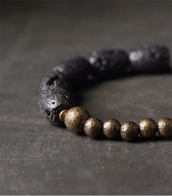 DIAMOURA BARREL LAVA ROCK BRACELET