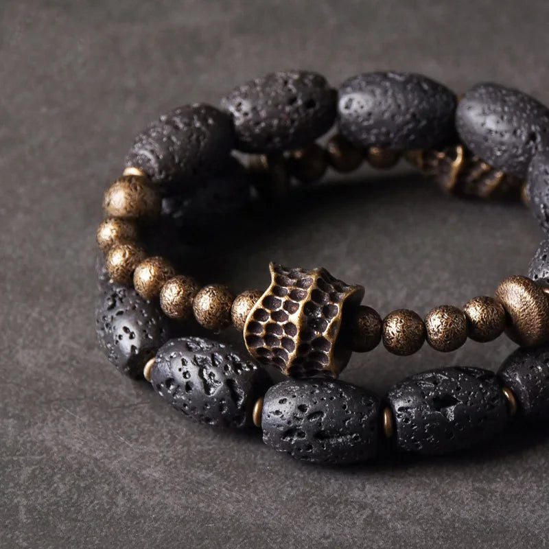 DIAMOURA BARREL LAVA ROCK BRACELET