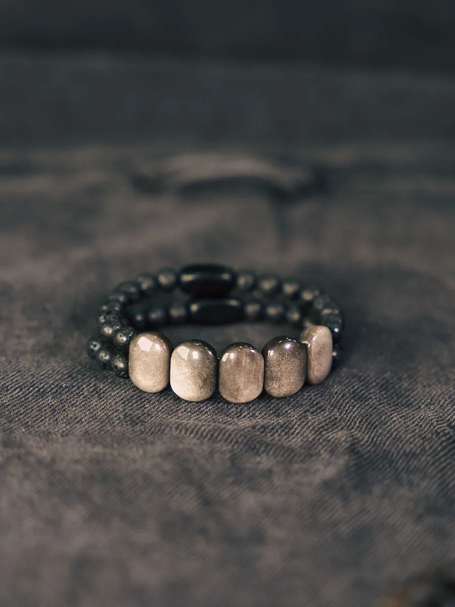 DIAMOURA OBSIDIAN STONE BRACELET